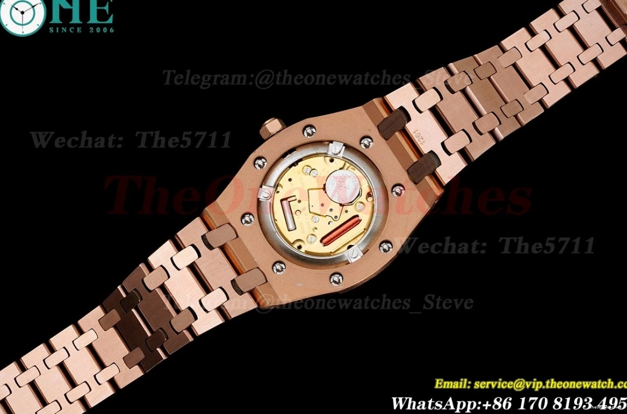 Oak Qtz Ladies RG JJF Swiss 33mm Diamond Grey RG Royal 0405